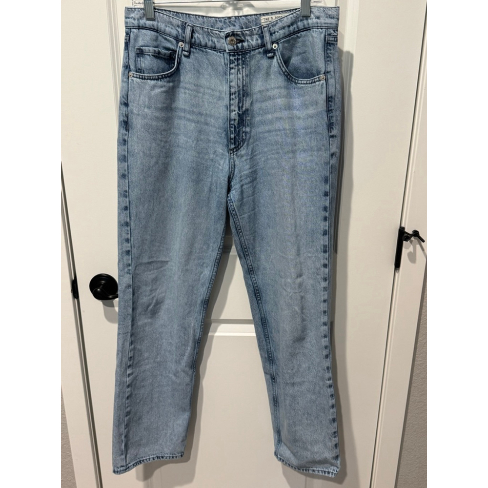 Women's Rag & Bone Light Blue Hattie Mid-Rise Straight Leg Jeans 30